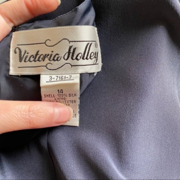 Vintage 100% Silk 14 Simple Maxi Long Dress Black - Picture 7 of 7